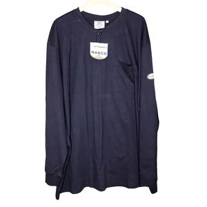 NWT Rasco Workwear Flame Resistant Navy Henley T-Shirt Cotton Tee Men's 3XL